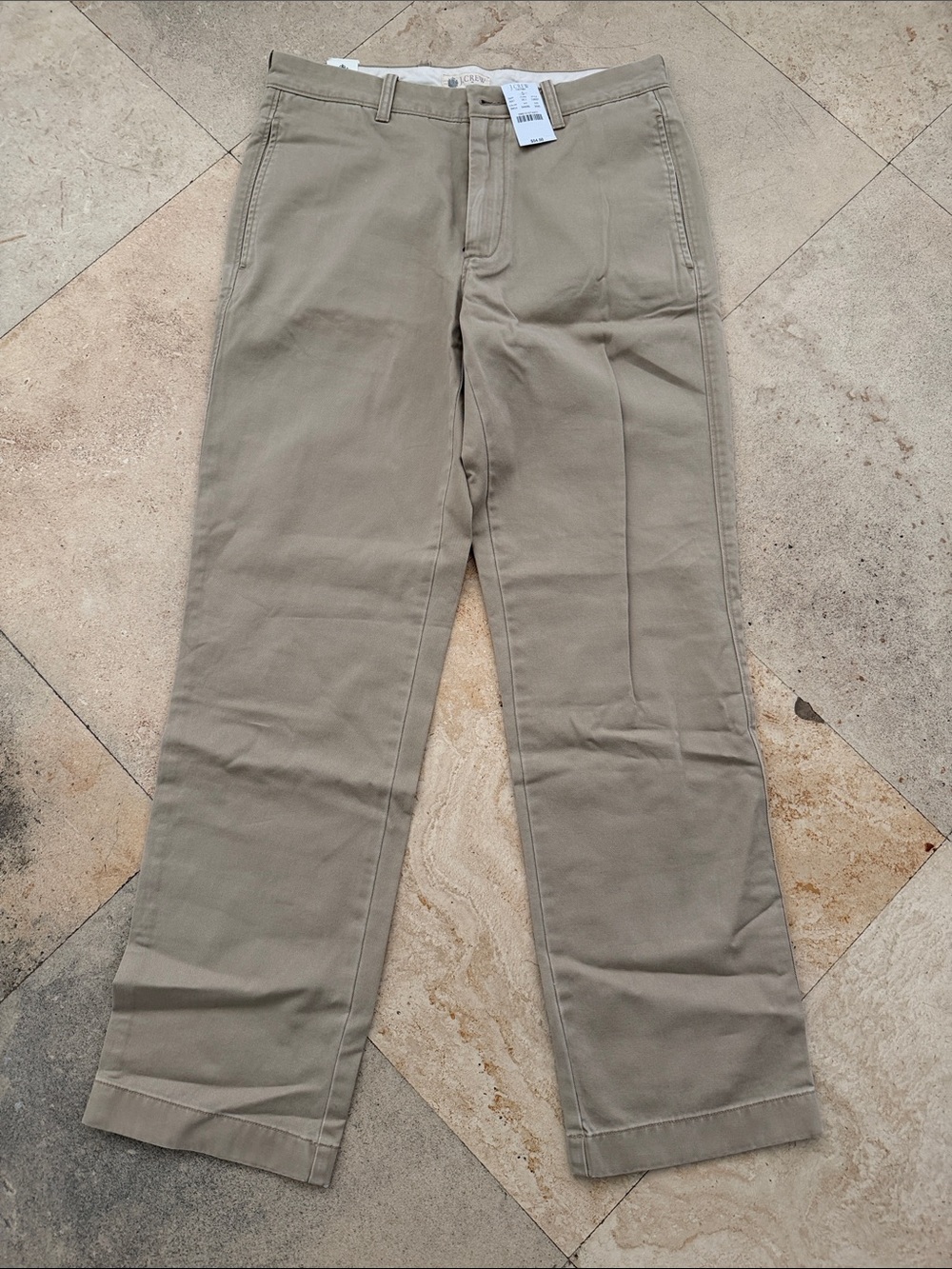 J.CREW Khaki Flat-Front Chino Pants - Classic Fit NWT